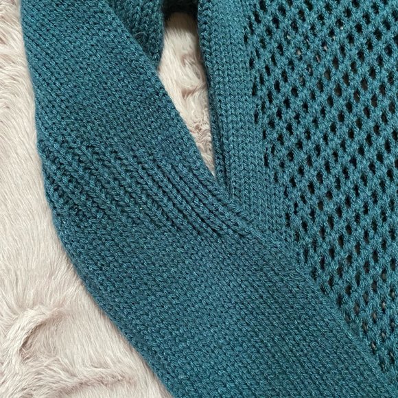 Teal Devoted knit mesh Sweater - Picture 2 of 4